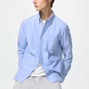 UNIQLO Slim Fit Light Blue Men's Button-Down Oxford Shirt XL